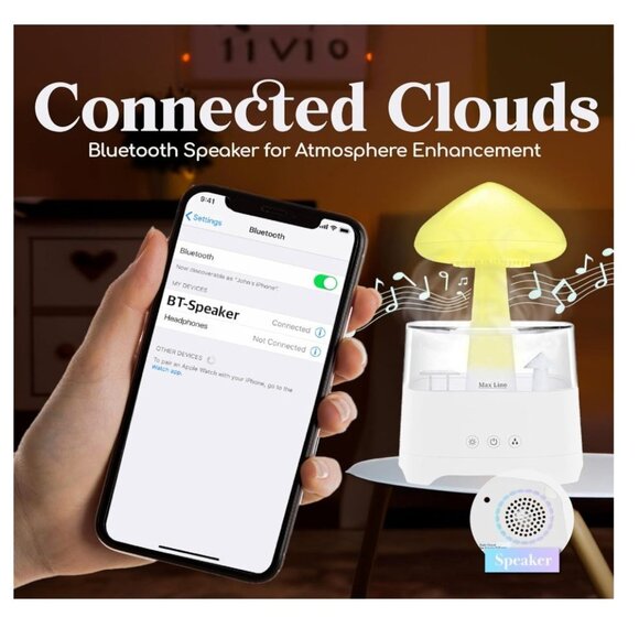 AXOLOTL Rain Cloud Bluetooth Diffuser Humidifier Essential Oil Diffuser 7 Color - Picture 3 of 7